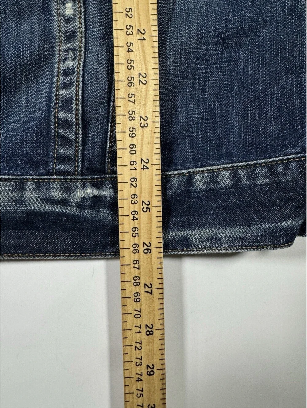 True Religion Danny Slim High Density Denim Jacket L Blue Distressed BAM Uncaged
